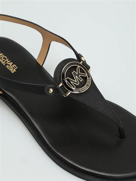 michael michael kors lee thong leather sandals women acorn sandals|Michael Kors genuine leather sandals.